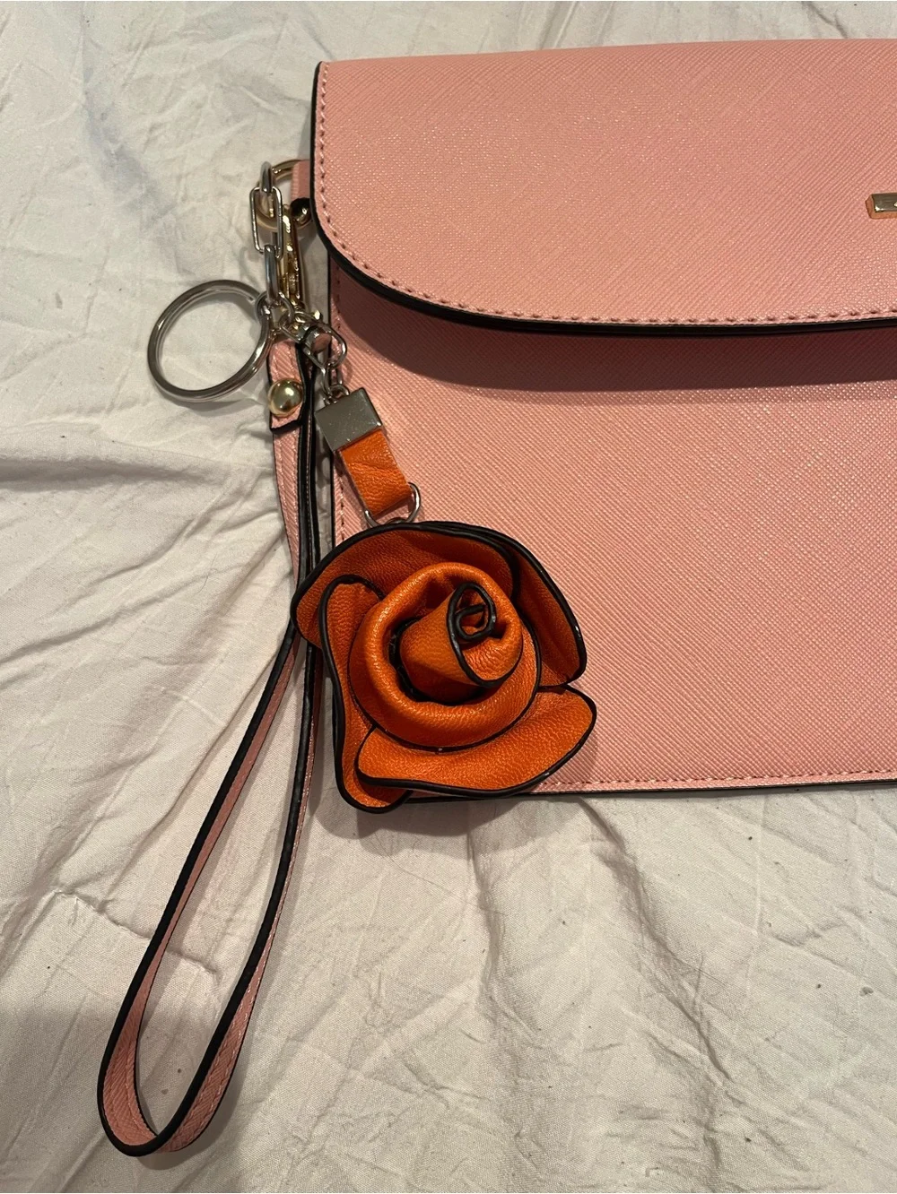 like new leather wristlet & bag charm bundle